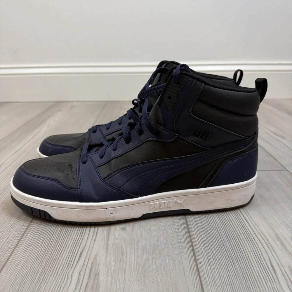 PUMA‎ Men's Size 14 Sneakers REBOUND V6 392326 Navy Black White